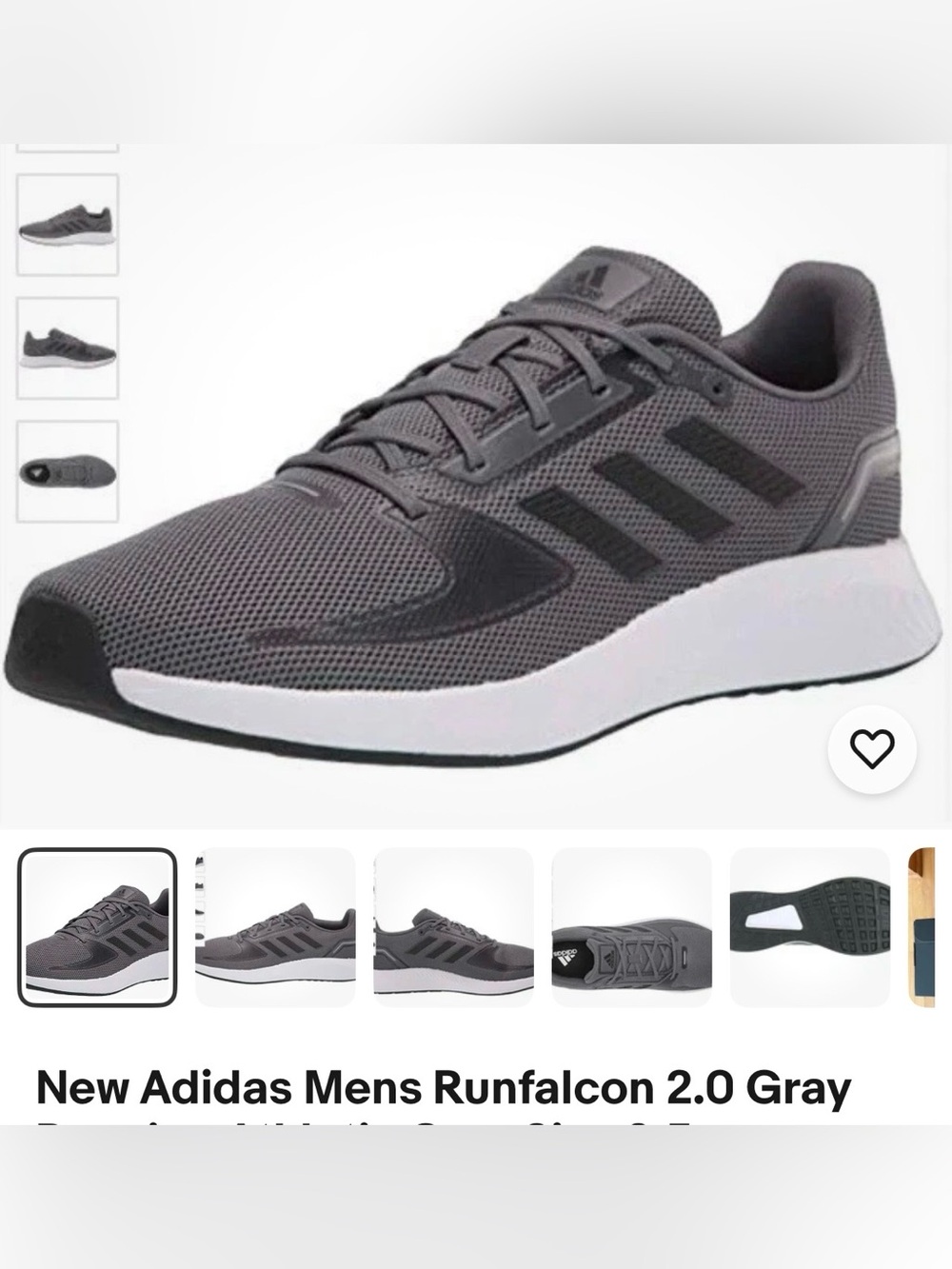 adidas Men's Runfalcon 2.0 - Gray and Black men’s size 9 1/2 new no box